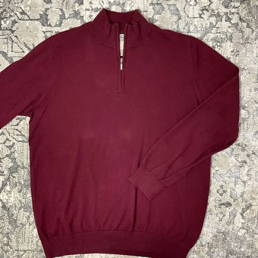 L. L. BEAN 1/4 Zip Cotton Cashmere sweater